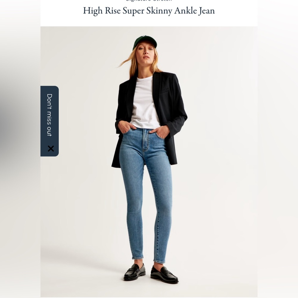 Aberocrombie‎ and Fitch High rise super Skinny Ankle Jean Stretch Curve Love 27